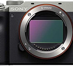 Sony Alpha a7C Compact Mirrorless Camera Bundle with Extra Battery, USB Dual Charger, 2X 64GB SDXC Memory Card, Water Resistant Gadget Bag, Monopod + More