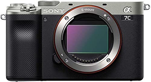 Sony Alpha a7C Compact Mirrorless Camera Bundle with Extra Battery, USB Dual Charger, 2X 64GB SDXC Memory Card, Water Resistant Gadget Bag, Monopod + More