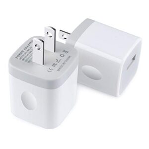 single usb wall charger,tepoo 2 pack 1a 5v one port plug power adapter charging block cube box brick for iphone se,11 pro max/xs/xr/x/8 plus, samsung galaxy s20 s10 s9 note 10,lg,android phone