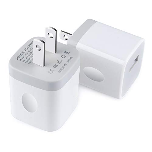 Single USB Wall Charger,TePoo 2 Pack 1A 5V One Port Plug Power Adapter Charging Block Cube Box Brick for iPhone SE,11 Pro Max/XS/XR/X/8 Plus, Samsung Galaxy S20 S10 S9 Note 10,LG,Android Phone