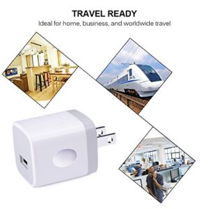 Single USB Wall Charger,TePoo 2 Pack 1A 5V One Port Plug Power Adapter Charging Block Cube Box Brick for iPhone SE,11 Pro Max/XS/XR/X/8 Plus, Samsung Galaxy S20 S10 S9 Note 10,LG,Android Phone