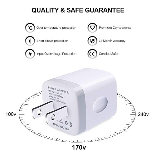 Single USB Wall Charger,TePoo 2 Pack 1A 5V One Port Plug Power Adapter Charging Block Cube Box Brick for iPhone SE,11 Pro Max/XS/XR/X/8 Plus, Samsung Galaxy S20 S10 S9 Note 10,LG,Android Phone