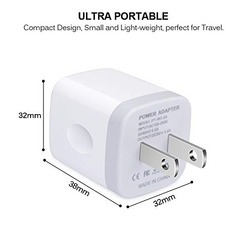 Single USB Wall Charger,TePoo 2 Pack 1A 5V One Port Plug Power Adapter Charging Block Cube Box Brick for iPhone SE,11 Pro Max/XS/XR/X/8 Plus, Samsung Galaxy S20 S10 S9 Note 10,LG,Android Phone