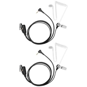 kanmit 1 pin 2.5mm earpiece headset for motorola radio talkabout t200 t260 t600 t800 mh230r mr350r mt350r walkie talkie with covert acoustic tube and ptt mic (2 pack)