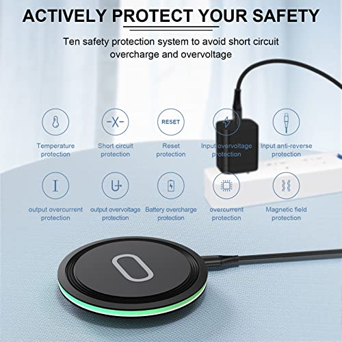 15W Wireless Charger for Google Pixel 7 Pro/6 Pro/5/5xl/4xl,Fast Qi Phone Wireless Charging Pad for Samsung Galaxy S23 Ultra/ S23+/S22 S21 S20 Plus/Note 20,iPhone 14 Plus/14 Pro Max/13/12/11/X/8 Plus