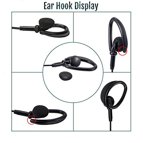 Retevis RT68 Soft Earhook Two Way Radio Earpiece Single Wire,in-Ear, Compatible RT22 RT21 H-777 RT68 H-777S RT22S RT18 pxton Arcshell Walkie Talkie, Walkie Talkie Earpiece 2 Pin(4 Pack)