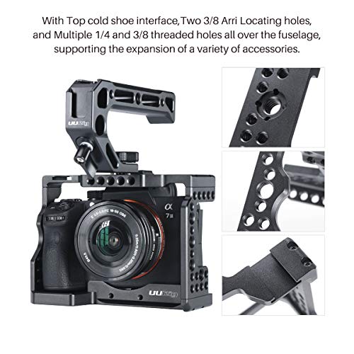 Camera Cage for Sony A7III/A7RIII/M3 Standard Arca-Style Quick Release Plate + Top Handle Grip Accessory Kits for Sony a7iii Series