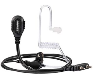 baofeng abbree original air acoustic tube walkie talkie earpiece 2-pin detachable two way radio headset compatible with ham radio uv5r uv-82 bf-888s bf-f8hp series(1pack)