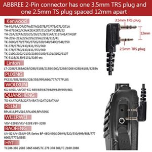 BAOFENG ABBREE Original Air Acoustic Tube Walkie Talkie Earpiece 2-Pin Detachable Two Way Radio Headset Compatible with Ham Radio UV5R UV-82 BF-888S BF-F8HP Series(1Pack)