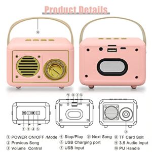 Aresrora Retro Bluetooth Speaker,Vintage Decor,Mini Wireless Bluetooth Speaker, Cute Old Fashion Style for Travel Bedroom Kitchen Desk Office Party Outdoor for iPhone,iPad,Nexus,Laptops