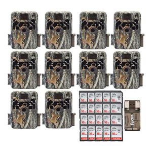 browning ten trail cameras dark ops extreme 16mp game camera (10-pack) bundle with 16gb cards (20-pack) and usb card reader
