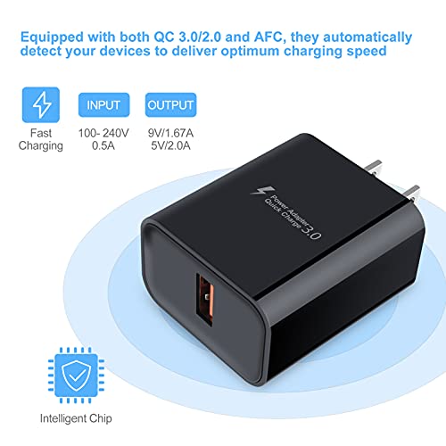 Adaptive Fast Charging Wall Charger USB Cube Power Adapter Quick Charge 3.0 Charging Box Brick for Samsung Galaxy S23 Ultra/A14/A04S/A13/A03s/S22/S21/S20/S10/S10E Note20 A12 A33 A53 A11 A71 A51 A20