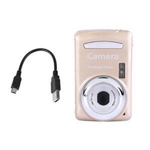 01 Digital Camera Recorder, HD Digital Video Camera with Fill Light 2.4 inch LCD Display for Outdoor for Beginner for Teens Kids(Golden)