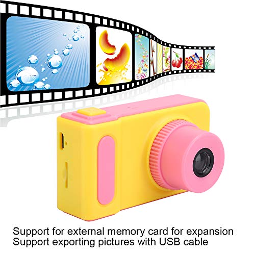 Kids Digital Dual Camera, HD Digital Video Camera Toy Little Kids, for Leisure and Entertainment for Kids for More Creative Ways(Pink (no Memory Card))