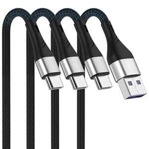 3pack type c charger fast charging 10ft,extra long usb a to usb-c 10foot nylon braided rapid cord compatible with samsung galaxy a10/a20/a51/s20/s10/s9/s8 plus/note 9/8,lg v50 v40 g8 g7