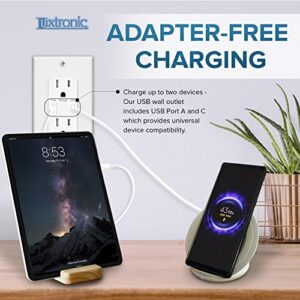 Luxtronic USB Wall Outlet Fast Charge - Tamper Resistant QC 3.0/PD 3.0 Receptacles, Type C Type A Charging Station Port, Fast Charger Compatible with iPhone, iPad, Samsung, Android Devices (2 Pack)