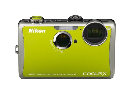 Nikon Coolpix S1100pj 14 MP Digital Camera with 5x Wide Angle Optical Vibration Reduction (VR) Zoom and 3-Inch LCD and Built-in Projector (Green)