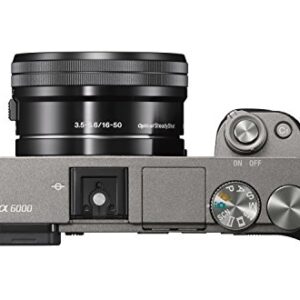 Sony Alpha a6000 Mirrorless Digital Camera with 16-50mm Lens, Graphite (ILCE-6000L/H) (Renewed)