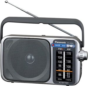panasonic rf-2400 am/fm radio, silver