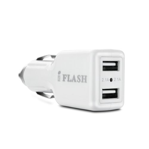 iFlash Dual USB Car Lighter Charger Adapter w/ 10w (Fast) Heavy Duty Ouput for/Compatible with Apple iPad Pro Air Mini, iPhone 13 12 11 Mini Pro Max X XR XS Pro Max 6 7 8 Plus, Samsung Galaxy S10