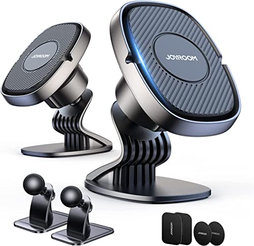 JOYROOM 2-Pack Magnetic Phone Holder for Car, [2022 Upgraded 6 Stronger N52 Magnets] Extreme Magnetism Car Phone Holder Mount for iPhone 14 13 Pro X XR, Samsung Galaxy etc