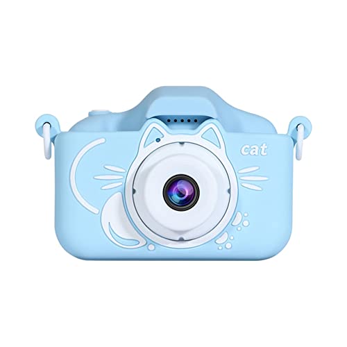 Kids Cat Cartoon Camera for 3-12 Year Boys/Girls, Kids HD Digital Camera for Toddler with 20 megapixel, Double Lens Chritmas Birthday Festival Gifts for Kids, Selfie Camera, 32GB TF Card (blue)