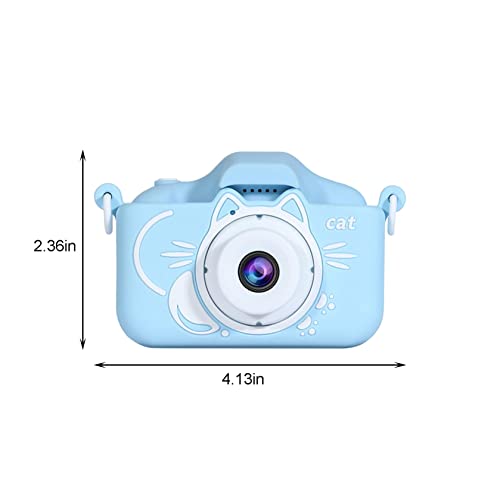 Kids Cat Cartoon Camera for 3-12 Year Boys/Girls, Kids HD Digital Camera for Toddler with 20 megapixel, Double Lens Chritmas Birthday Festival Gifts for Kids, Selfie Camera, 32GB TF Card (blue)