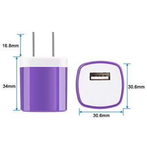 Charger Block, One Port Wall Charger Cube Brick Box 2Pack 6ft Micro USB Cable Android Charger Cord for Samsung Galaxy A01 M02 M01S J2 Core S7/6 A10 J8/7/3 Note 5/4,LG Stylo 2 3 K50 K40/30,Moto G5 G5s