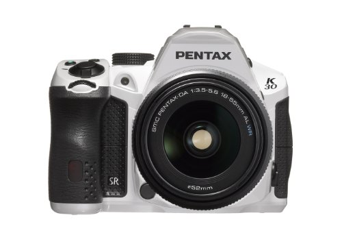 Pentax K-30 lens kit white w DA 18-55WR Weather-Sealed 16 MP CMOS Digital SLR with DA 18-55mm and 3-Inch LCD Screen