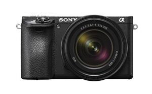 sony a6500 mirrorless camera with 18-135mm lens with lcd, 3″, black