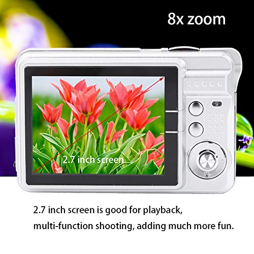 Akozon Kids Digital Camera, 2.7 Inch Screen 1080P HD Children Toy Camera Kids Digital Video Camera HD Children Camera (Silver)