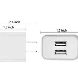 Wall Charger, USB Adapter, SUPWISER 2 Pack 10W Dual Port Quick Charger Plug Cube Replacement for iPad iPhone 11/XR/XS/8/7/6S/6 Plus,Samsung Galaxy S7/S6/S5 Edge, LG, HTC, Moto, Kindle and More