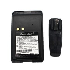 GoodQbuy 1800mAh 7.2V Ni-MH Replacement Two-Way Radio Battery is Compatible with Motorola Mag One BPR40 A8 PMNN4071 PMNN4071A PMNN4071AR + Belt Clip