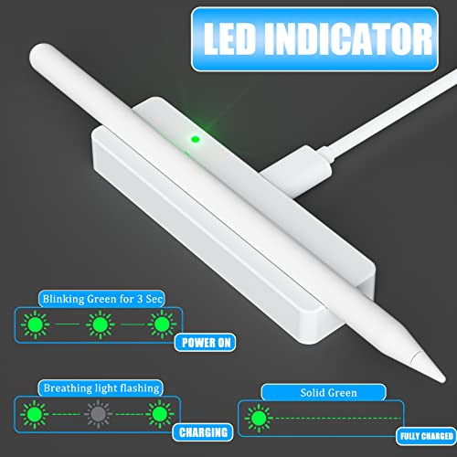 Magnetic Wireless Charger Dock with USB Cable Compatible with Apple Pencil 2nd Generation, Convenient Ipencil Charging Stand fits for Ipad Pen Gen 2,Save Your Ipad Battery Power