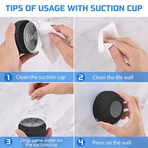 Bluetooth Shower Speaker Waterproof Mini Small Portable Wireless Water-Resistant Speaker Suction Cup Built-in Mic Gifts for Kids Speakerphone for Phone Tablet Home Bathroom Kitchen Outdoors - Black