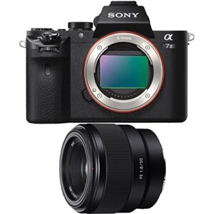 sony alpha a7ii mirrorless interchangeable lens camera body bundle with sony fe 50mm f1.8 full-frame e-mount lens