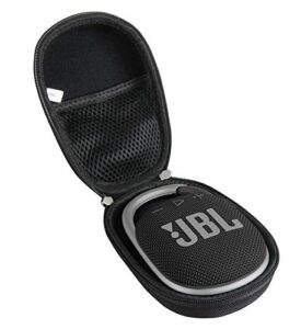 hermitshell hard travel case for jbl clip 4 – portable mini bluetooth speaker (black)