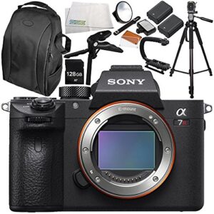 sony alpha a7r iii mirrorless digital camera (body only) 10pc accessory bundle – includes 128gb sd memory card + led light flash with large diffuser & bracket + more