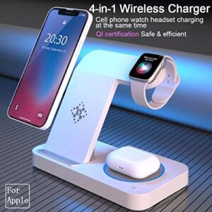 3 in 1 Wireless Charging Station for Apple Devices, Wireless Charger iPhone That Can Simultaneously Charge Cell Phones, Watches, and Headphones, Charging Station for Multiple Devices Apple