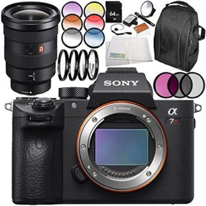 sony alpha a7r iii mirrorless digital camera with sony fe 16-35mm f/2.8 gm lens 9pc accessory bundle – includes 64gb sd memory card + more