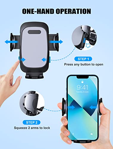 Cezuly Phone Mount for Car, [Upgraded] Vent Clip Car Phone Holder 360° Rotatable, Ultra Stable Car Phone Holder Mount Cradle Compatible with iPhone 14 Pro/Samsung Galaxy, All 4”-7” Large Cell Phones