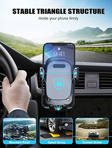 Cezuly Phone Mount for Car, [Upgraded] Vent Clip Car Phone Holder 360° Rotatable, Ultra Stable Car Phone Holder Mount Cradle Compatible with iPhone 14 Pro/Samsung Galaxy, All 4”-7” Large Cell Phones