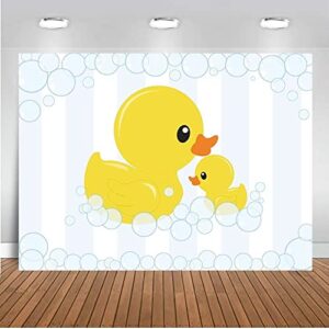 8x6ft Photography Background Cute Little Yellow Duck Theme Baby Shower Bubble Backdrop Ducky Party Event Decorations Banner Pictures Photo Booth Props W-1985