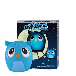 my audio pet mini bluetooth animal wireless speaker for kids of all ages – true wireless stereo – pair with another tws pet for powerful rich room-filling sound (owlcapella blue)