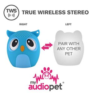 My Audio Pet Mini Bluetooth Animal Wireless Speaker for Kids of All Ages - True Wireless Stereo – Pair with Another TWS Pet for Powerful Rich Room-Filling Sound (OWLcapella Blue)