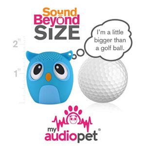 My Audio Pet Mini Bluetooth Animal Wireless Speaker for Kids of All Ages - True Wireless Stereo – Pair with Another TWS Pet for Powerful Rich Room-Filling Sound (OWLcapella Blue)