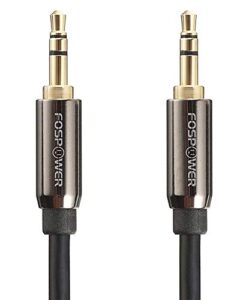 fospower audio cable (25 ft), stereo audio 3.5mm auxiliary short cord male to male aux cable for car, apple iphone, ipod, ipad, samsung galaxy, htc, lg, google pixel, tablet & more
