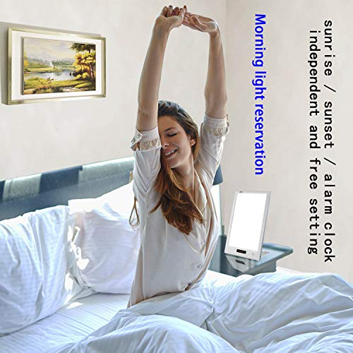 JUXLamp® Light Therapy Wake-up lamp, Sunrise Alarm Clock 3 Color Temperature 12000lux Sun lamp Restorative Strength, Focusing Attention (DP-02)