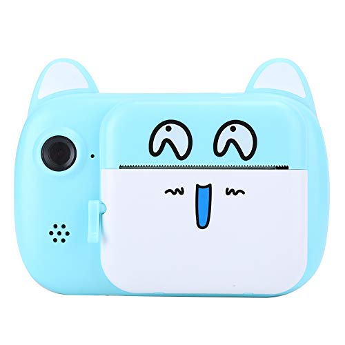 Kafuty-1 Portable Children's Camera with 2.0 Inch HD Screen, OneClick Smart Focusing, AntiShake, 2400W Pixel Dual Lens Polaroid Camera, The Best Gift for Kids, Child (Blue)