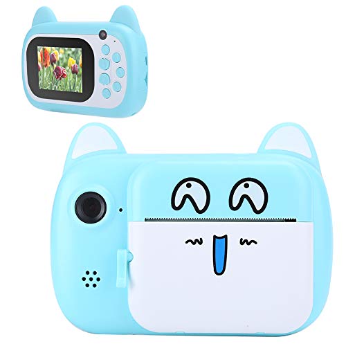 Kafuty-1 Portable Children's Camera with 2.0 Inch HD Screen, OneClick Smart Focusing, AntiShake, 2400W Pixel Dual Lens Polaroid Camera, The Best Gift for Kids, Child (Blue)